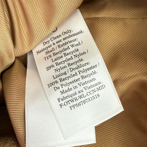 Everlane The Italian ReWool Cocoon Oversized Pea Coat Camel Brown XXS - Picture 8 of 8